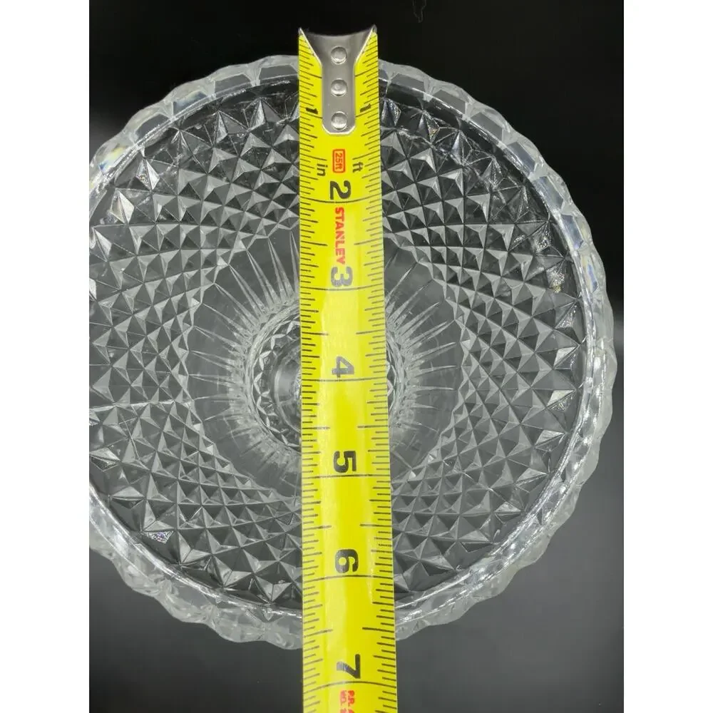Vintage Val St Lambert Crystal Medici Vase Belgium Pedestal Urn 9.25” Label